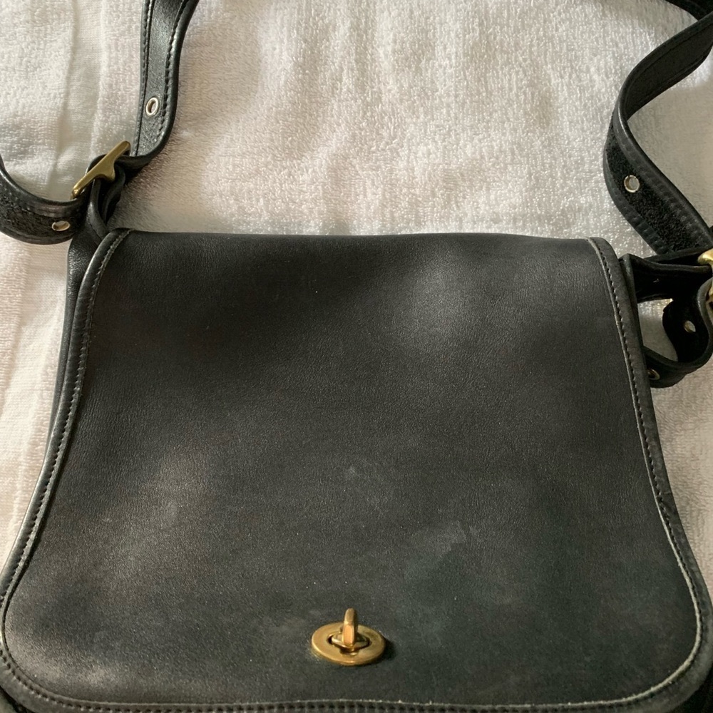 Coach shoulder bag black leather